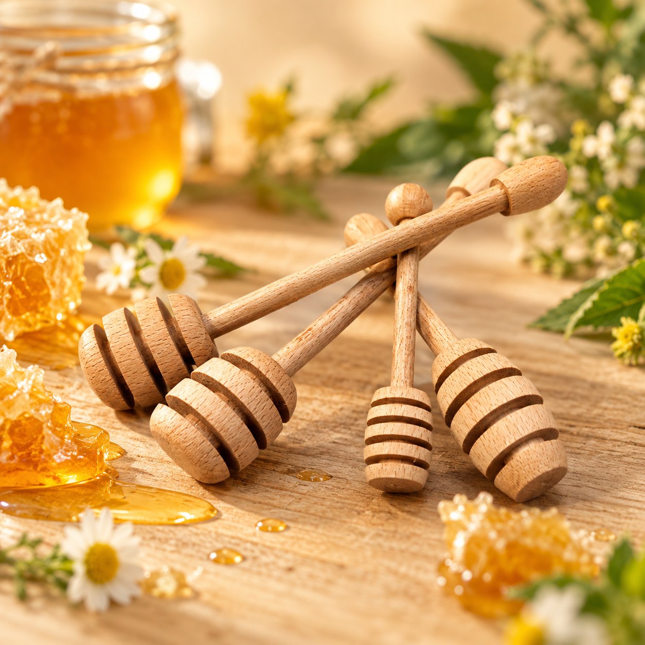 Artemide wooden honey dipper